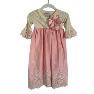 Haute Baby - Pink Blush Baby Gown Lace Flower 0-3 months